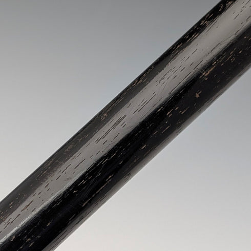 1906 British antique black shaft pure silver round handle walking stick 90cm WH Carrington